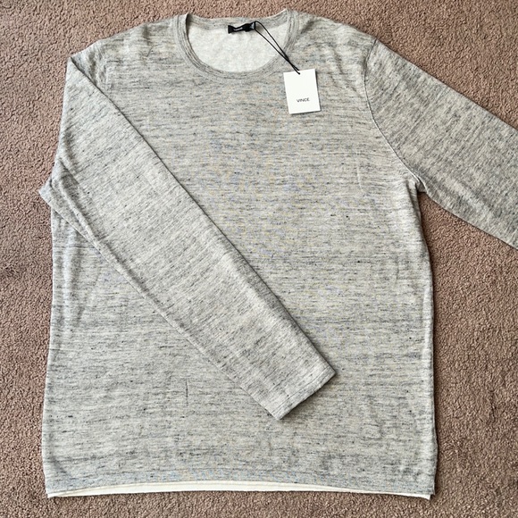 Vince Other - Vince Grey Linen Crewneck Long Sleeve Shirt